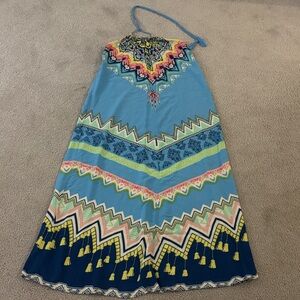 Flying Tomato Blue and Pink Patterned Dress